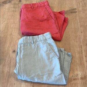Set of 2 GAP Khakis “broken in straight”| blue and coral | Size 4